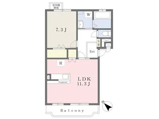 プランドール江釣子【303号室】の間取り