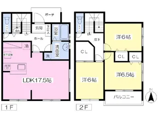 ゆらぎ野C棟【2号室】の間取り