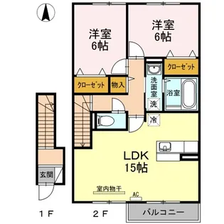 ウィット北久米 A棟【202号室】の間取り