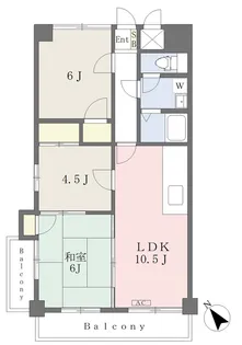 ジュネスKUBOTAⅠ【601号室】の間取り