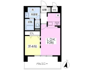 アーバン市駅南【402号室】の間取り