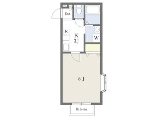 コンフォート台原【203号室】の間取り
