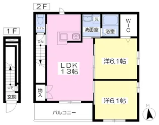 Well Court【201号室】の間取り