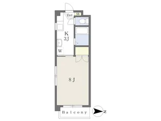 ヴィラ・アンソレイエ御幸【205号室】の間取り