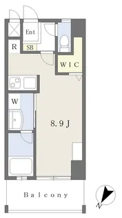 プライムオアシス北谷【202号室】の間取り