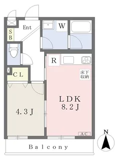 TheParkMaison御所西【105号室】の間取り