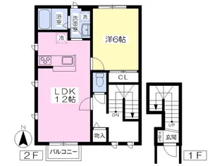 プライムコートⅡ【201号室】の間取り