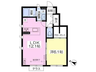 ラ・フルール【101号室】の間取り