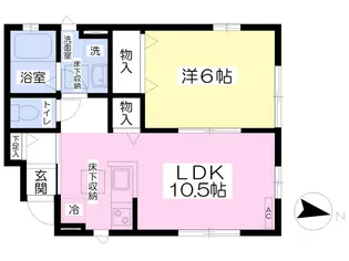 ベルリードゆうがお【102号室】の間取り