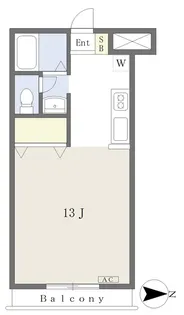 ラフール築山【203号室】の間取り