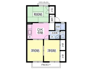 コーポパークサイドD棟【205号室】の間取り