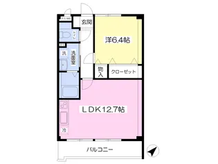 グランデYABURIⅡ【202号室】の間取り