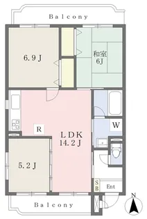 Comfort道後【302号室】の間取り