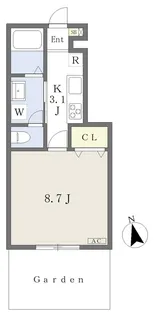 EARL’S COURT北条【105号室】の間取り