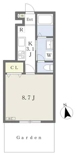 EARL’S COURT北条【106号室】の間取り