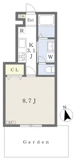 EARL’S COURT北条【107号室】の間取り