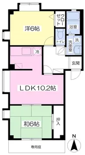 フォブール余戸東B棟【101号室】の間取り