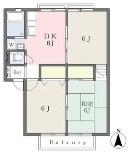 サンビレッジ南斎院B棟【102号室】の間取り