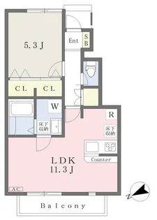 アルポルト姫路砥堀【103号室】の間取り