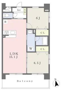 アーバンヒルズ喜与町【201号室】の間取り