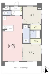 2LDKの間取り画像