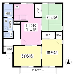 コーポパークサイドF棟【105号室】の間取り