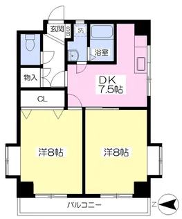 プライムone道後【405号室】の間取り