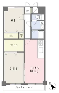ジュネスKUBOTAⅠ【603号室】の間取り
