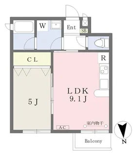 HARUKAZ鶴舞公園【202号室】の間取り