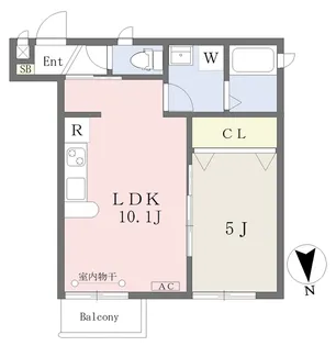 HARUKAZ鶴舞公園【201号室】の間取り