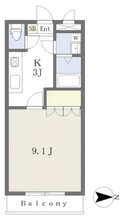 カーサフローラⅠ【202号室】の間取り