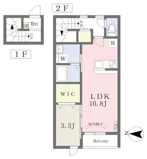 LUMIE大和【202号室】の間取り