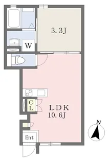 La Casa CAYENNE 室町【101号室】の間取り