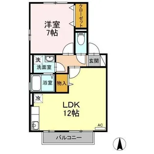 ソレーユ高岡 C棟【202号室】の間取り
