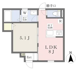 ヴィラ・アンソレイエ見奈良【102号室】の間取り