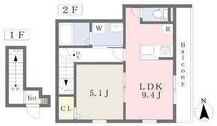 ヴィラ・アンソレイエ見奈良【207号室】の間取り