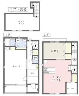GT−garage土居田S【101号室】の間取り