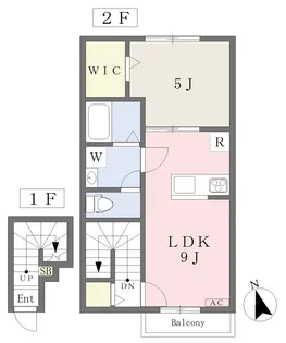 ヴィラ・アンソレイエ郡中A棟【207号室】の間取り