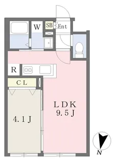 カーサ・フォレスト北円山【102号室】の間取り