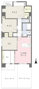 ガーデンコート富沢LUXE【108号室】の間取り