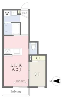 anyre利府【302号室】の間取り