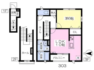 プラスリバーⅡ【303号室】の間取り