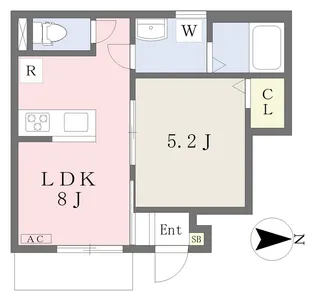 ヴィラ・アンソレイエ南野田A棟【105号室】の間取り