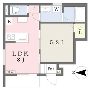 ヴィラ・アンソレイエ南野田B棟【101号室】の間取り