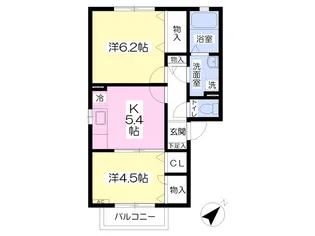 グランサイド国見A棟【202号室】の間取り