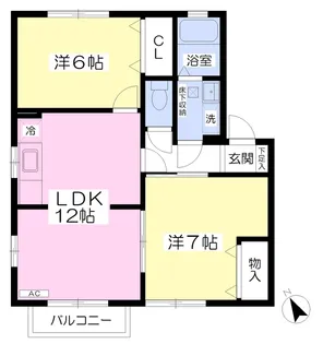 クレール菊田【101号室】の間取り