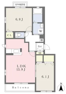 グランバリエH【101号室】の間取り