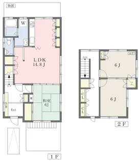 京都府京都市左京区下鴨梅ノ木町【一戸建】の間取り