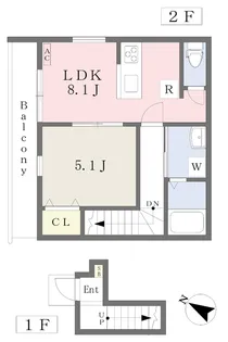 Girasole Kinuyama【202号室】の間取り