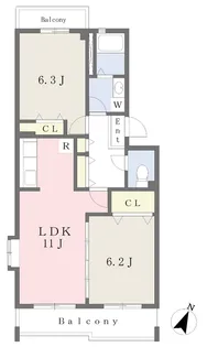 アパートメントイデア【301号室】の間取り